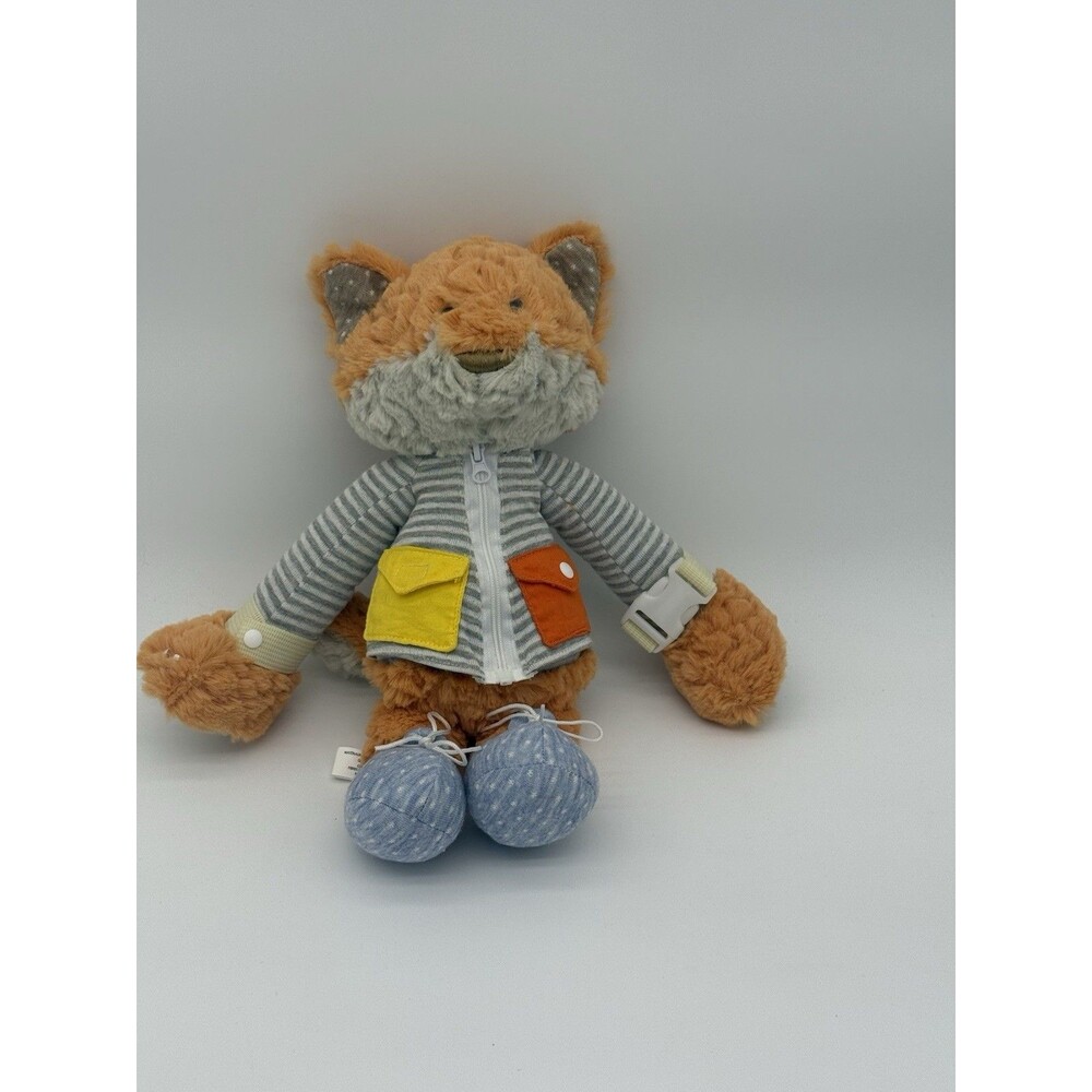 Demdaco Buckle and Snap Buddy Fox Interactive Learning Plush Stuffed Animal